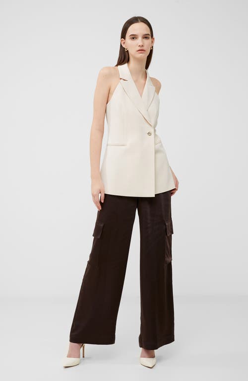 French Connection Harrie Suiting Halterneck Waistcoat In Classic Cream
