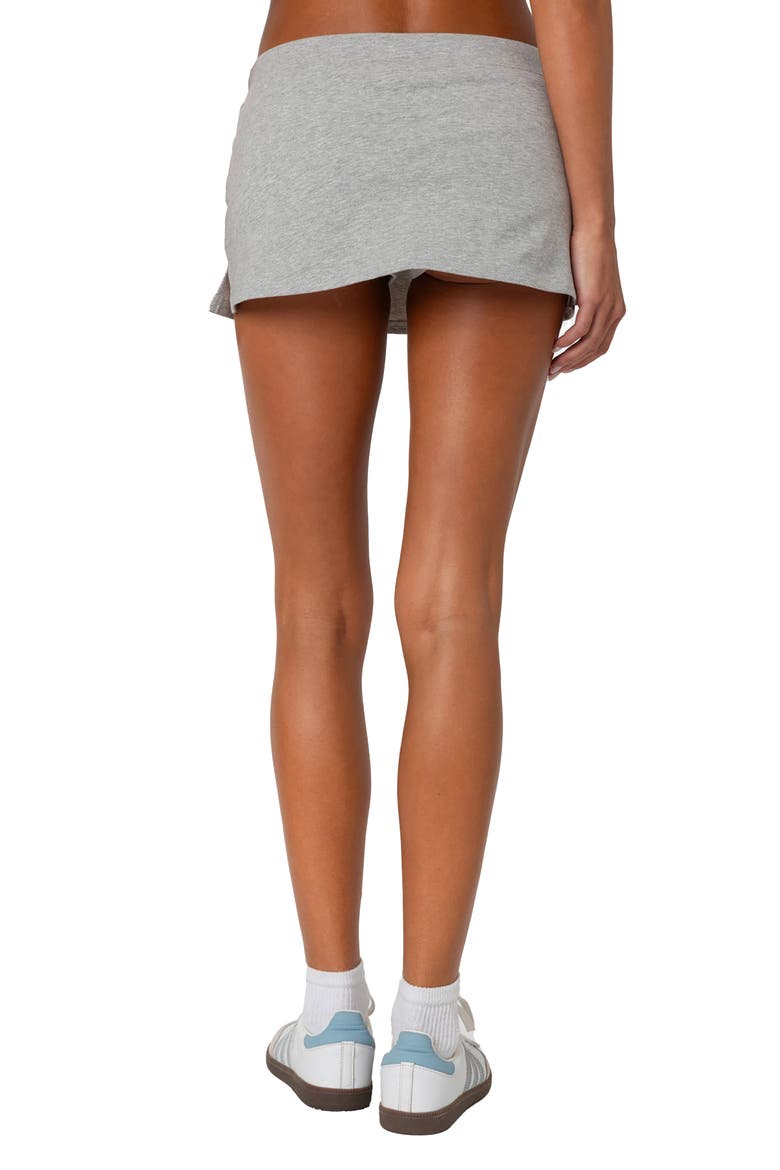 Bayside Side Slit Stretch Cotton Microskort, Alternate, color, GRAY-MELANGE