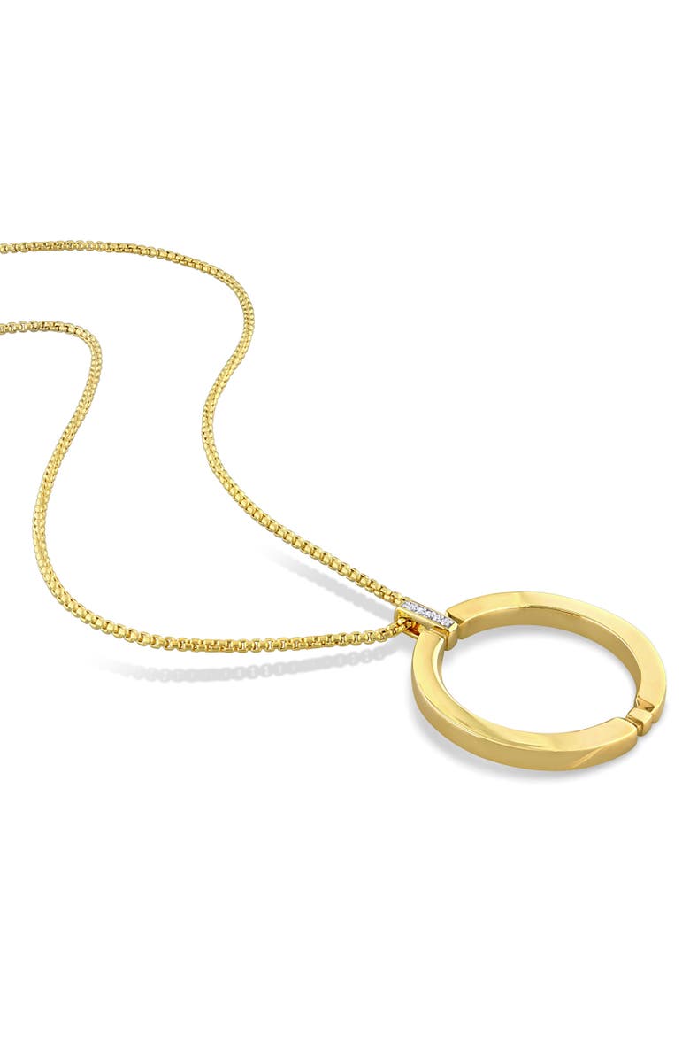 Julianna B. Diamond Accent Circle Pendant Necklace 14k, Alternate, color, Yellow Gold