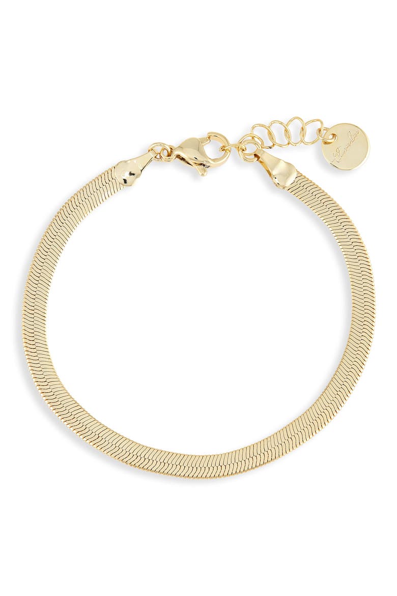 Skinny Herringbone Chain Bracelet, Main, color, GOLD