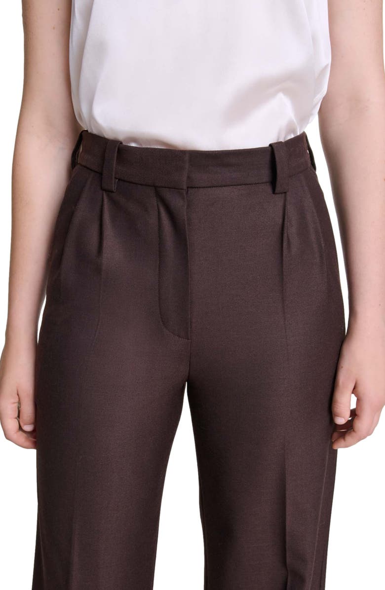 maje Wide-leg suit trousers, Alternate, color, Brown