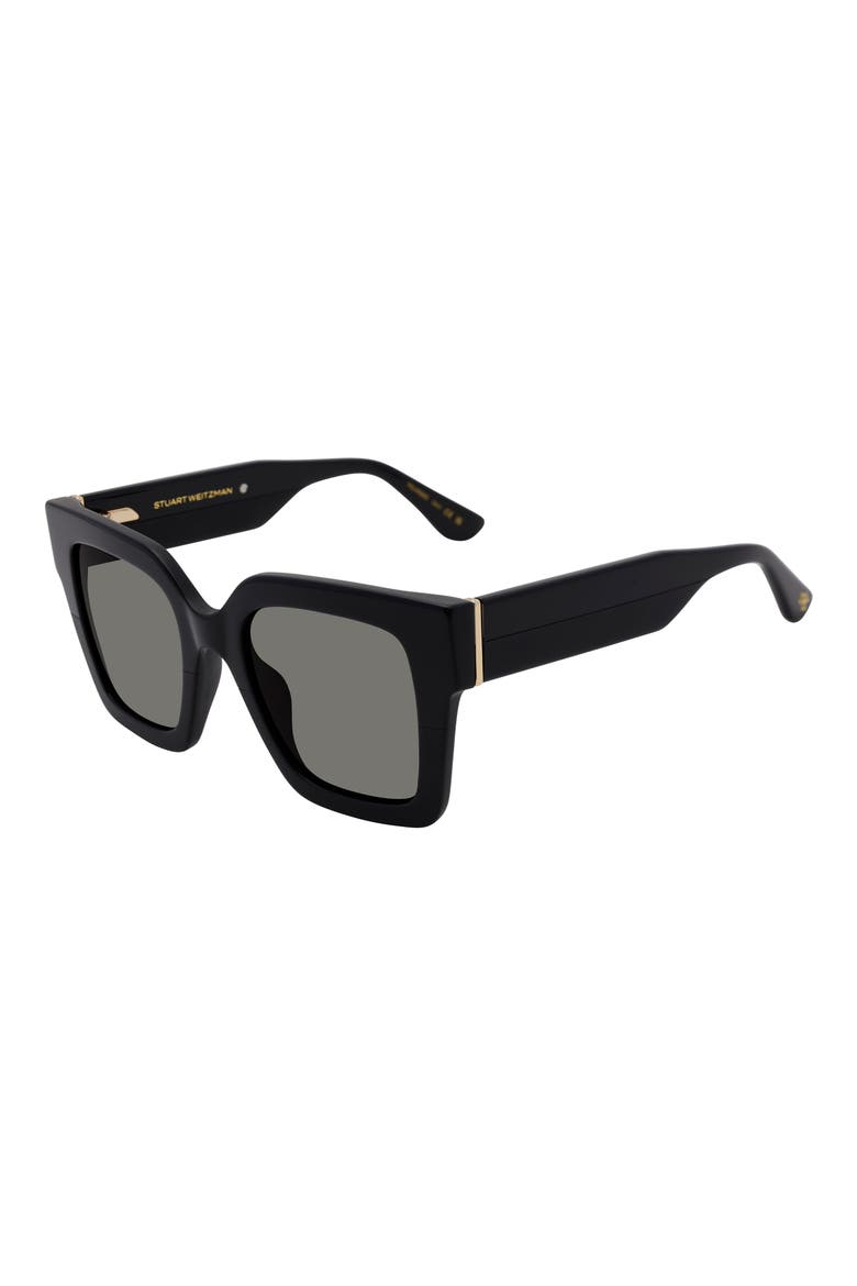 51mm Polarized Square Sunglasses, Alternate, color, BLACK
