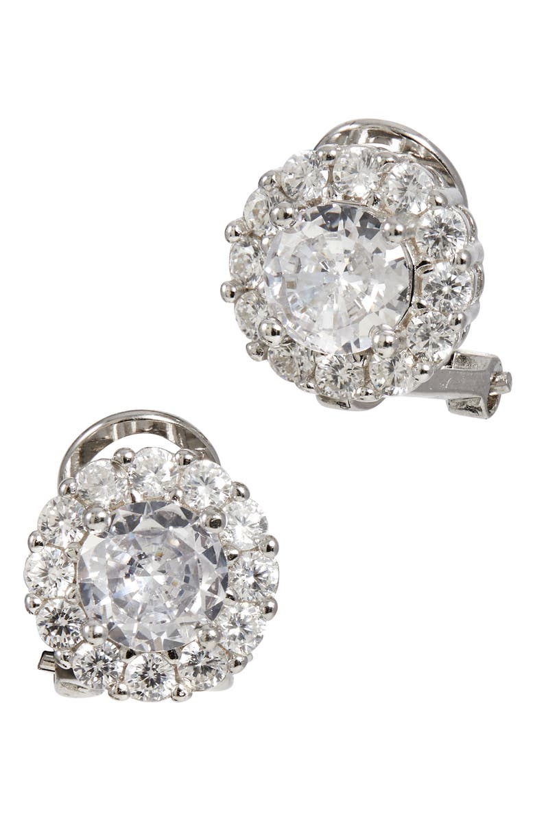 SAVVY CIE JEWELS Halo Stud Earrings, Main, color, 