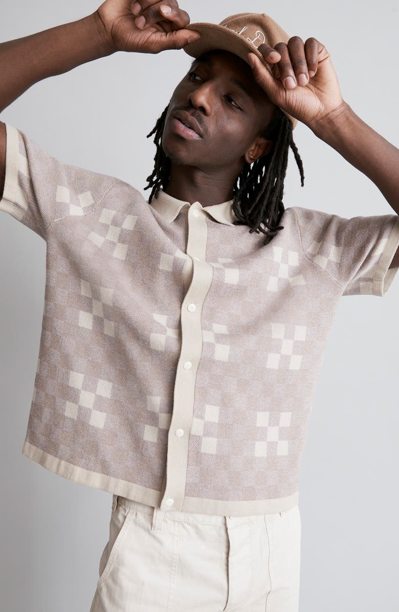 Madewell Plaid Jacquard Cotton Sweater Polo, Alternate, color,