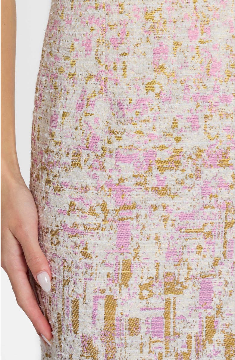 Santorelli Britta Midi Sheath Dress in Ombré Jacquard, Alternate, color, Pearl