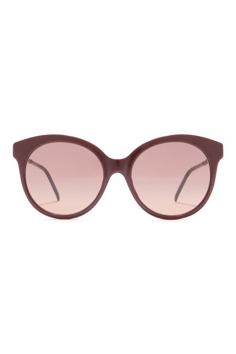 55mm Round Sunglasses, Main, color, BURGUNDY