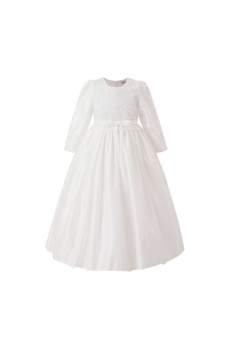 Marindel Lace & Tulle Dress, Main, color, White