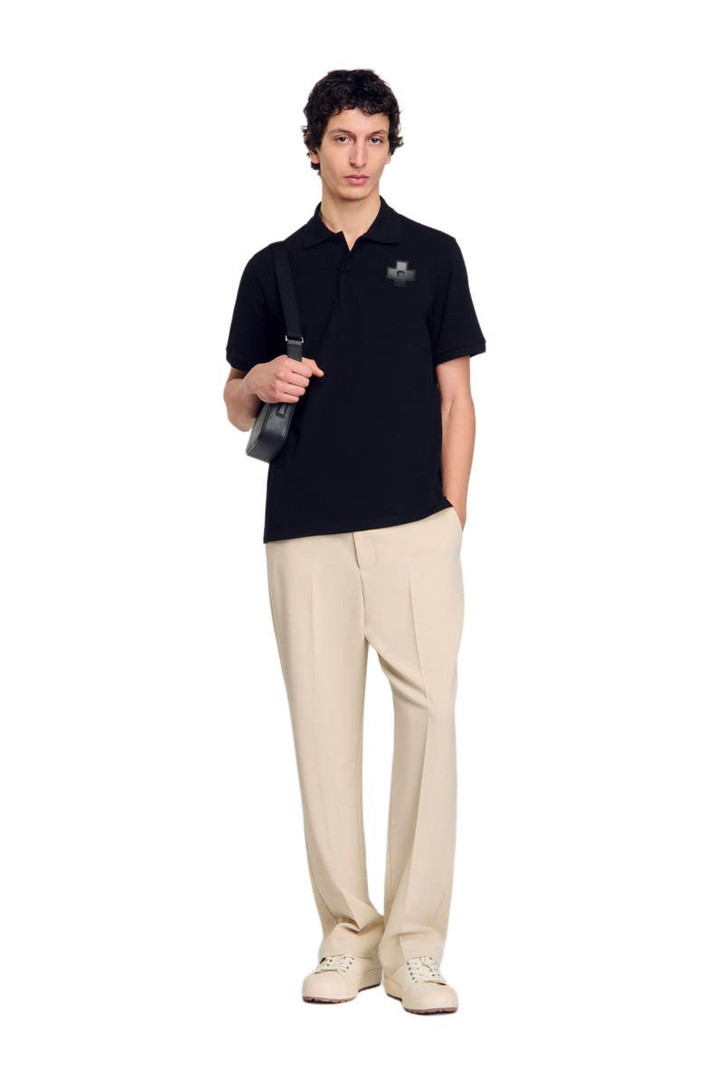 SANDRO Cotton polo shirt, Alternate, color, Black