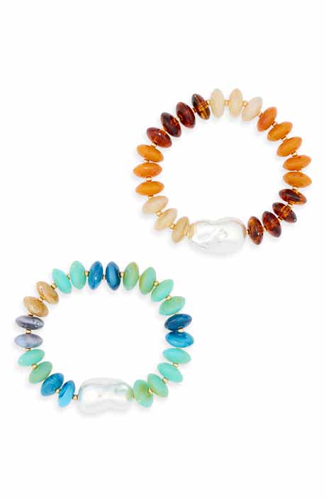 2-Pack Faux Pearl Beaded Bracelet