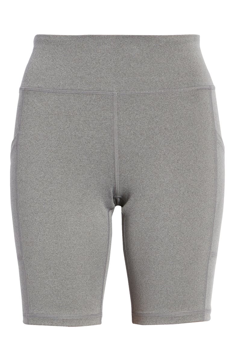 Hue Women's Active Pep Talking Pocket Performance Bike Shorts, Alternate, color, Still Grey