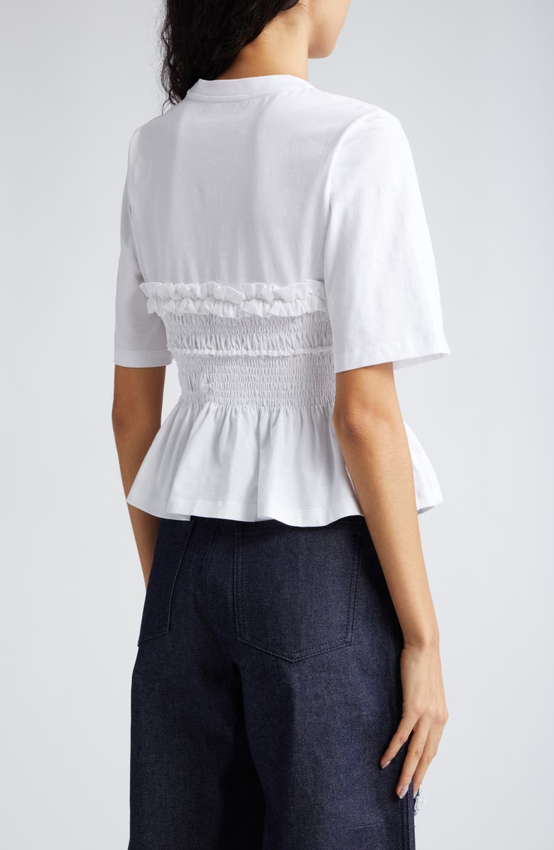 Cecilie Bahnsen Vilde Smocked Ruffle Jersey T-Shirt, Alternate, color,