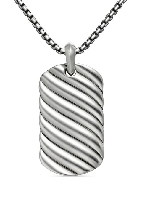 Men's Sculpted Cable Tag Pendant