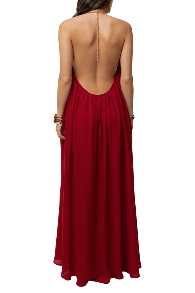 Hana Backless Maxi Dress, Alternate, color, Red