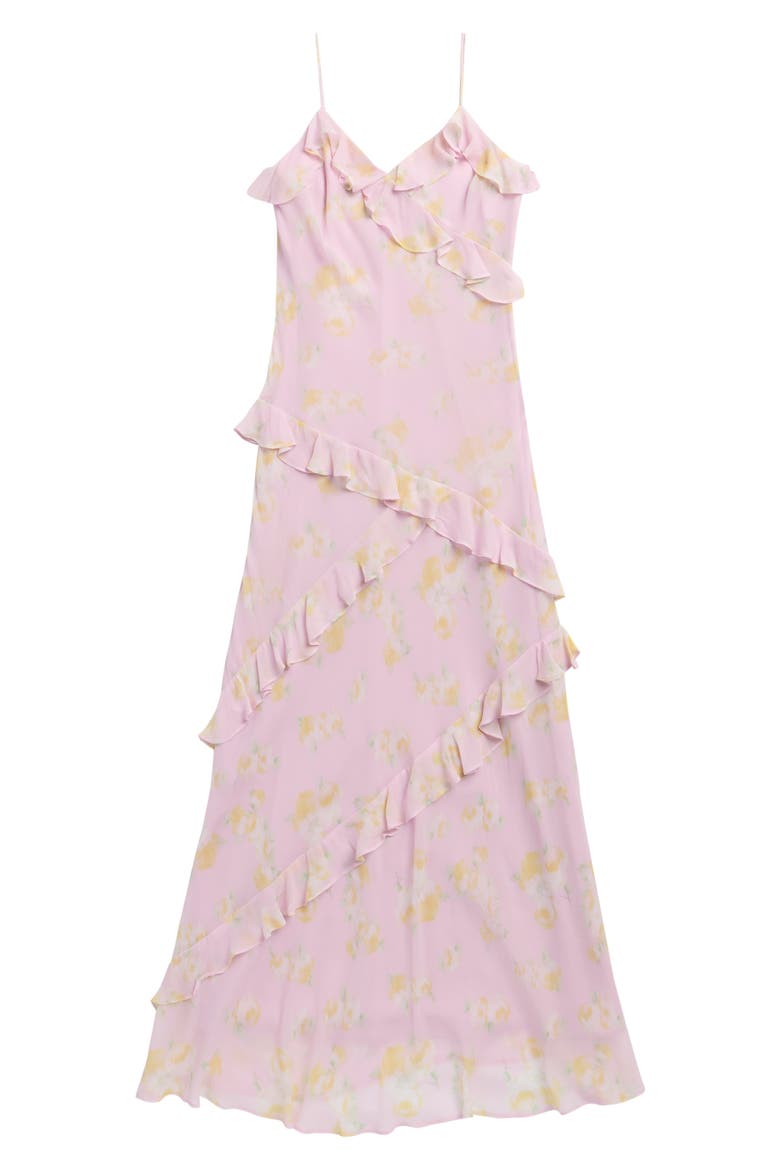 Kids' Mini Rialto Floral Ruffle Trim Dress, Main, color, WISTERIA SUN
