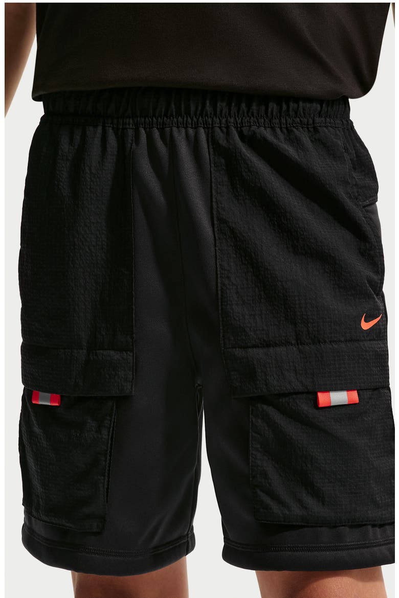 Kids' Utility Shorts, Alternate, color, BLACK/ BLACK/ TURF ORANGE