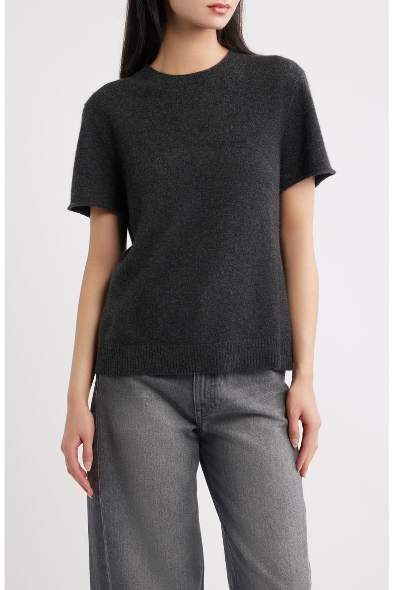Cashmere Knit T-Shirt, Main, color, CHARCOAL