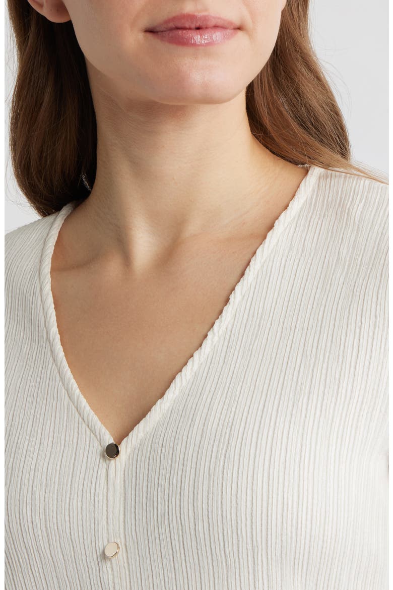 Short Sleeve Knit Button-Up Shirt, Alternate, color, WHITE DOVE