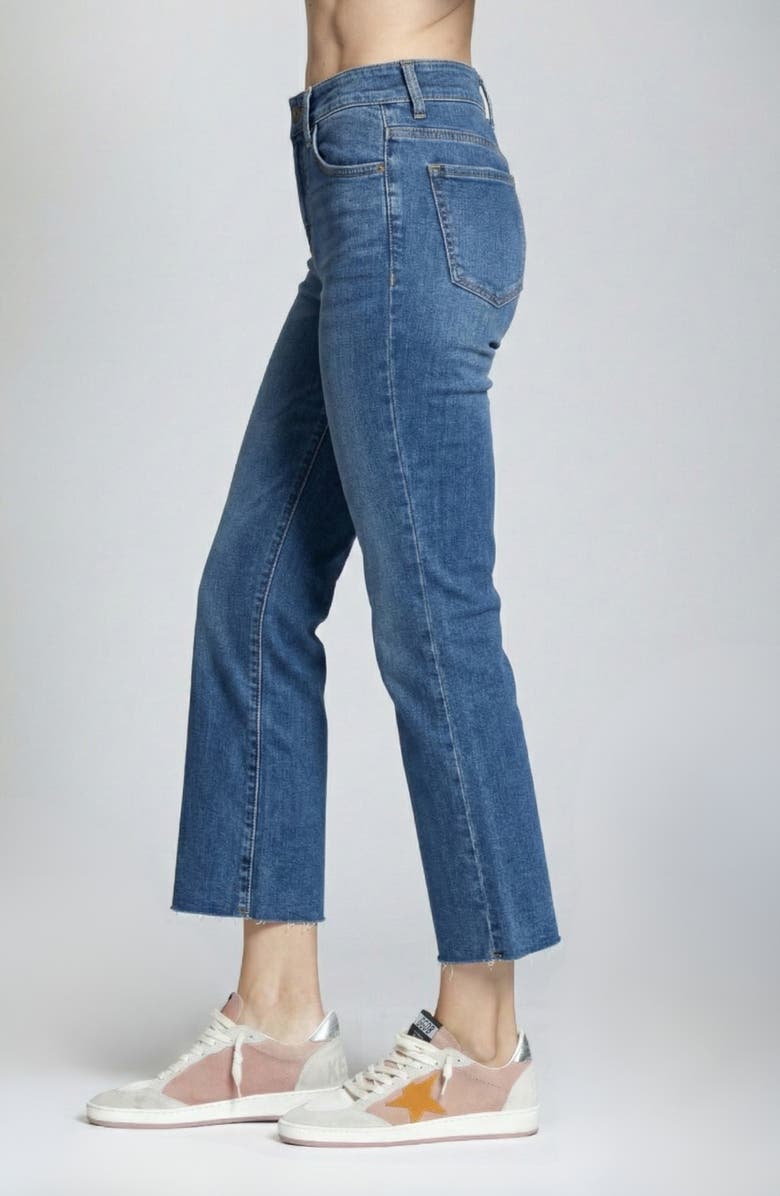 APNY Raw Hem Ankle Straight Leg Jeans, Alternate, color, Medium Indigo