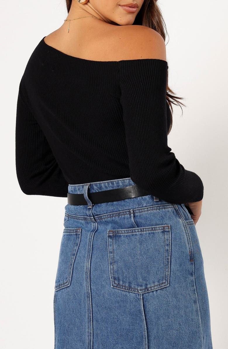 Petal & Pup Mable One-Shoulder Rib Top, Alternate, color, Black
