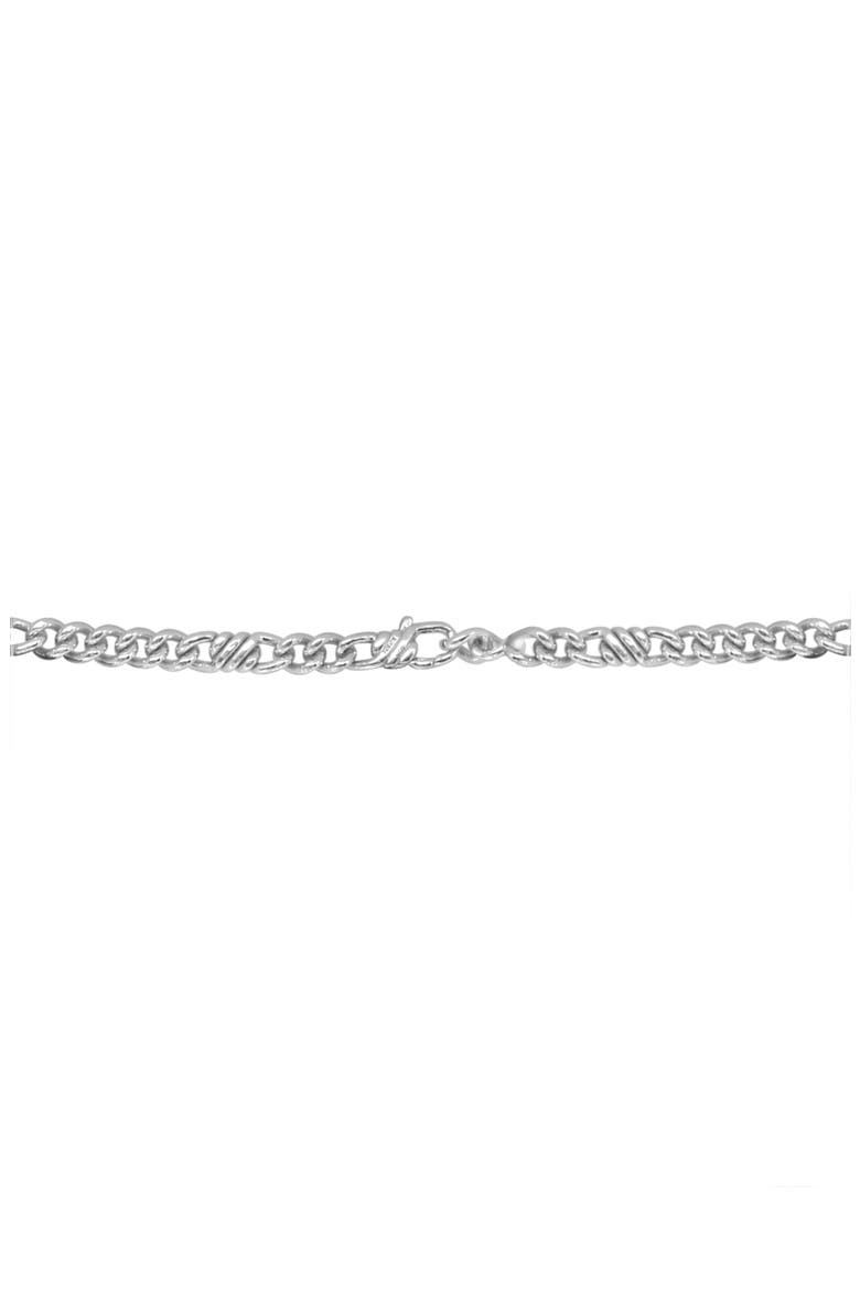 Sterling Silver Station Curb Chain Necklace, Alternate, color, SILVER