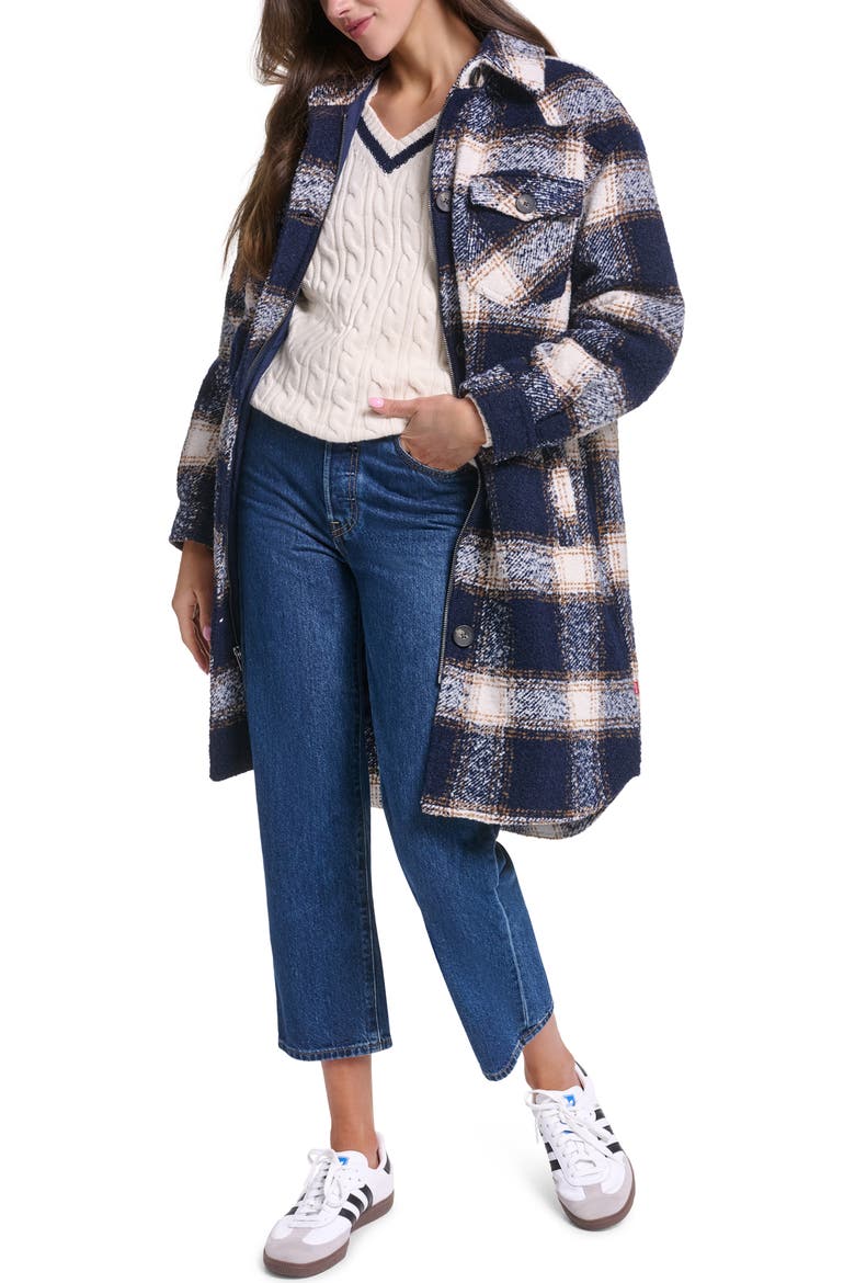 Quilted Longline Shacket, Alternate, color, GERI PLAID