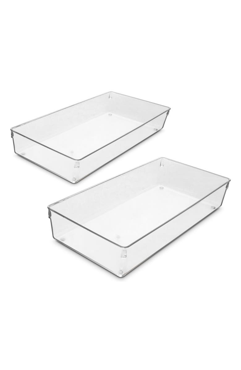 SORBUS Large 2-Pack Storage Bins, Main, color, Clear