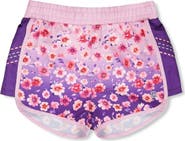 Deux par Deux Athletic Shorts in Floral Recycled Polyester