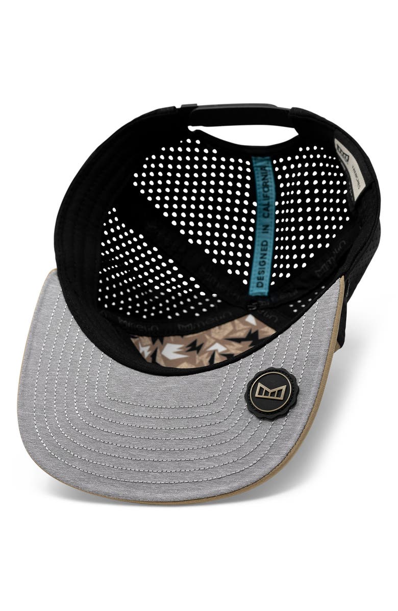 Melin Trenches Icon Hydro Performance Snapback Hat, Alternate, color, Dark Khaki / Black