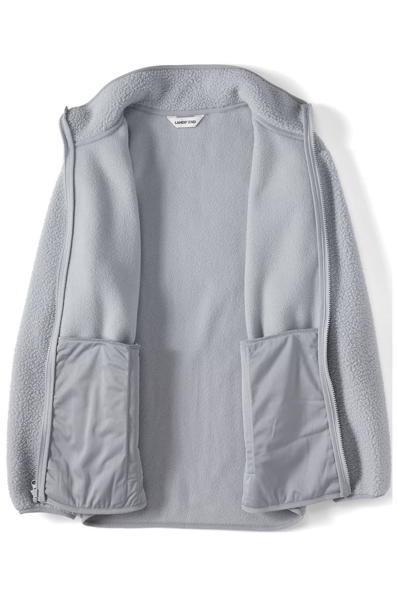 Plus Size Cozy High Pile Full Zip Fleece Jacket, Alternate, color, Pale Gray