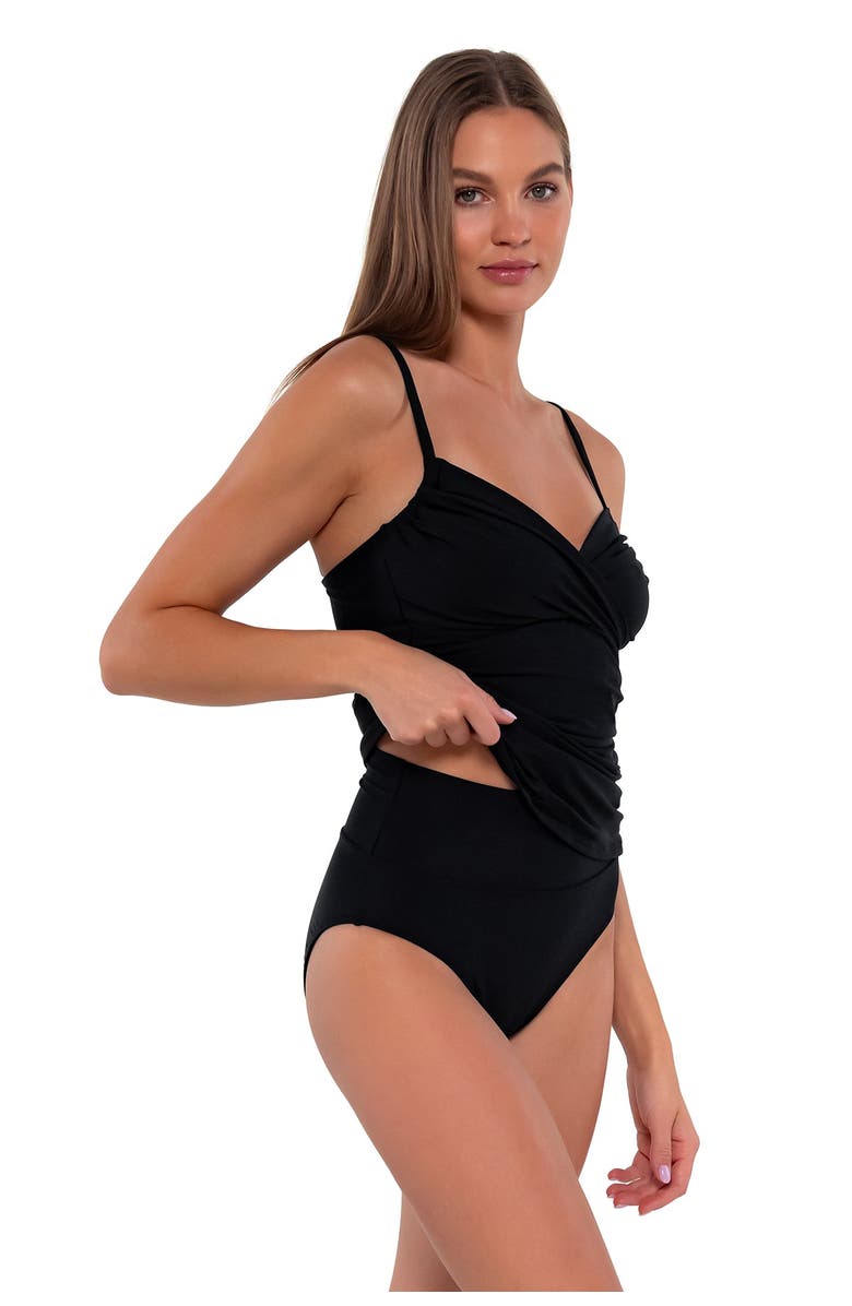 Sunsets Simone Tankini Swimsuit Top, Alternate, color, Black