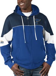 STARTER Men's Starter  Blue/Navy St. Louis Blues Power Forward Full-Zip Hoodie