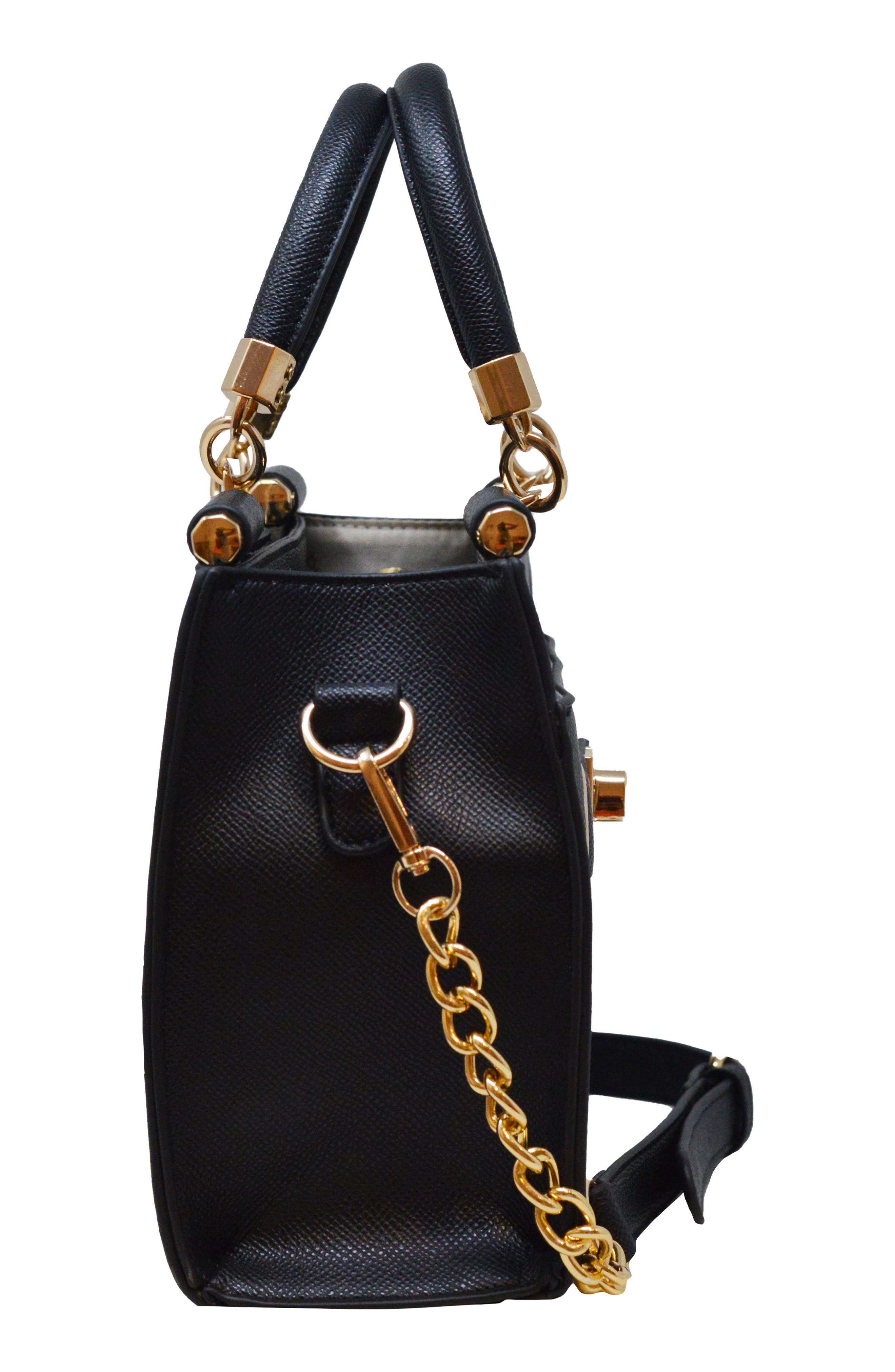 bebe Alex Small Satchel, Alternate, color, 