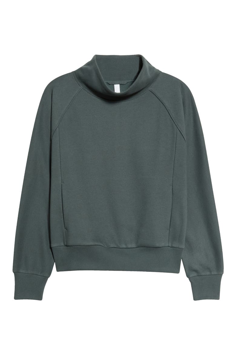 Ultra Cozy Fleece Funnel Neck Pullover, Alternate, color, GREEN URBAN