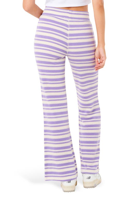 Rip Curl Bobbi Stripe Flare Leg Pants In White/purple
