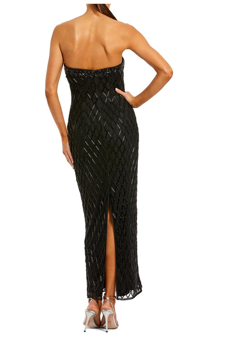 Mac Duggal Strapless Embellished Column Dress, Alternate, color, Black