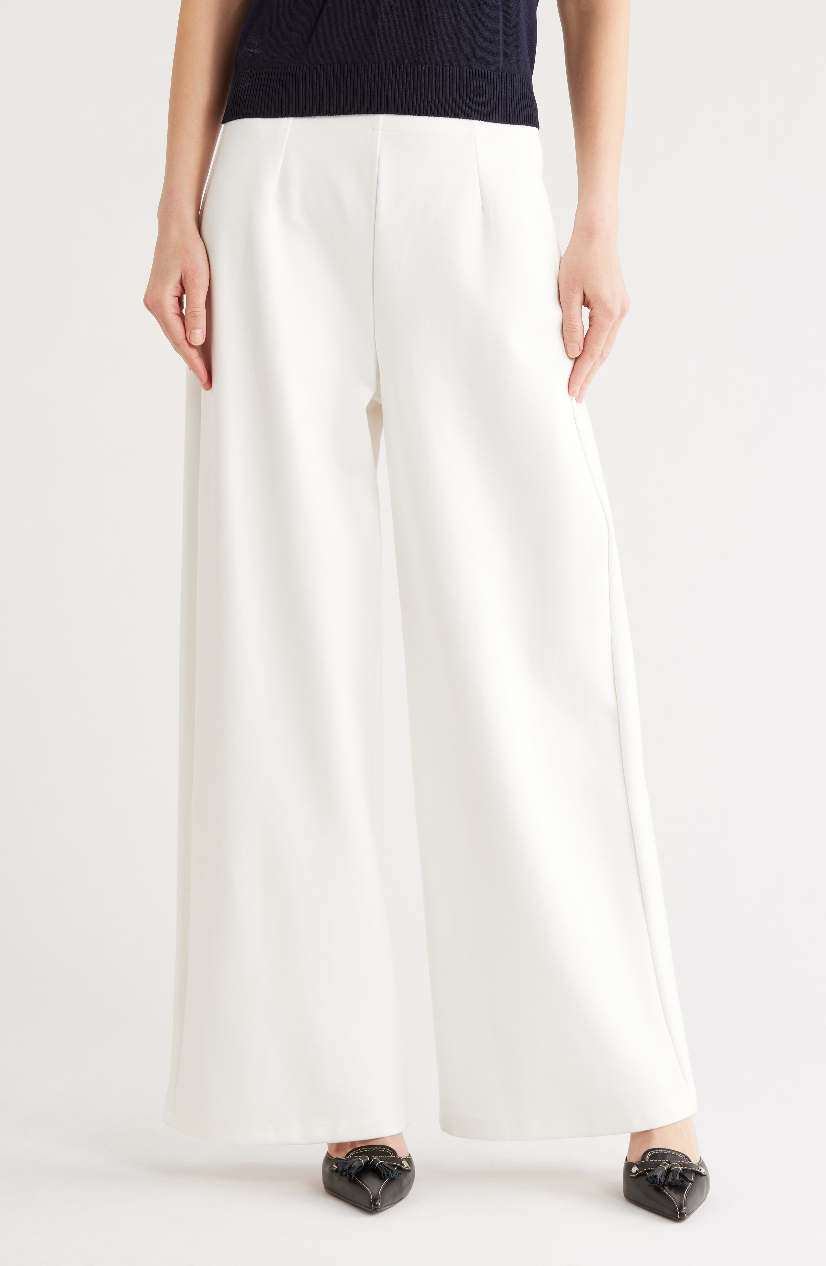 French Connection High Waist Wide Leg Ponte Pants