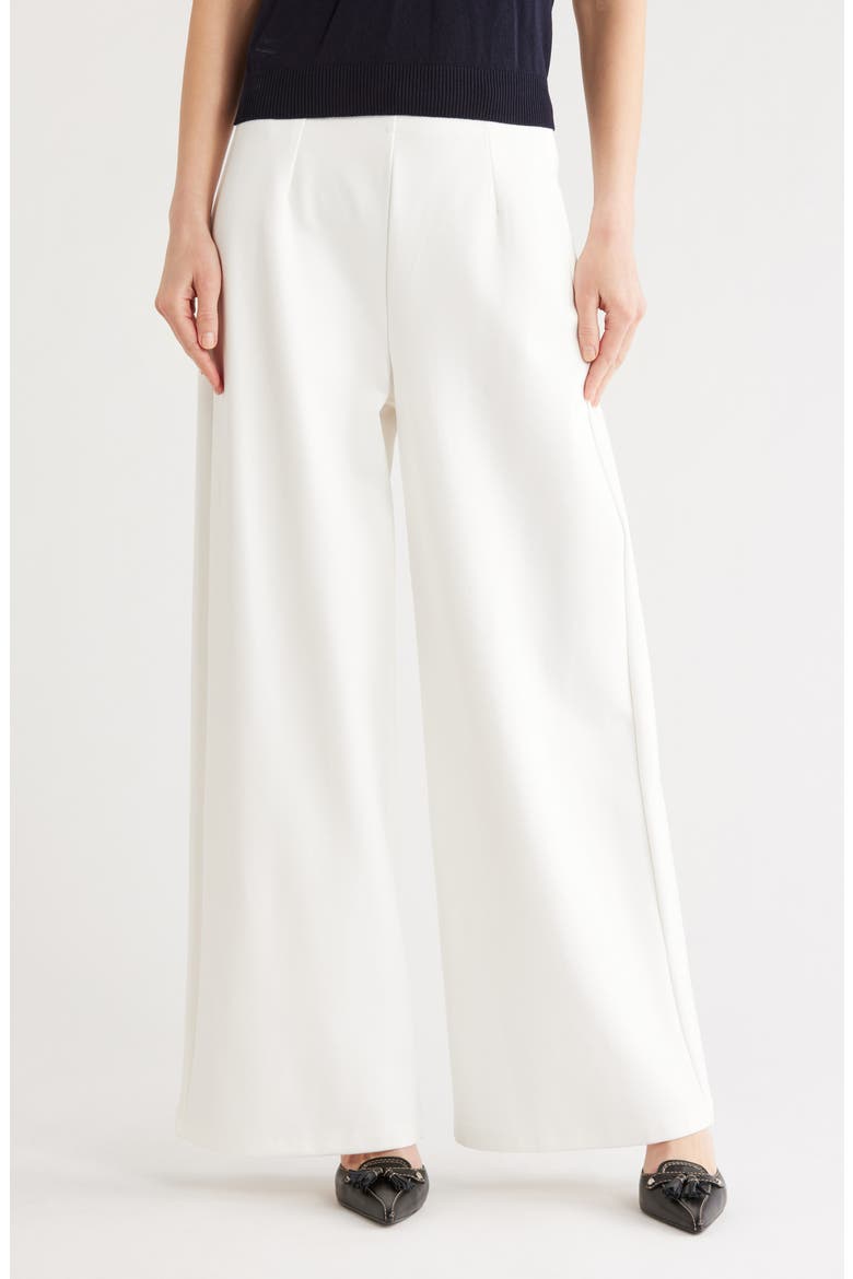 High Waist Wide Leg Ponte Pants, Main, color, SUMMER WHITE