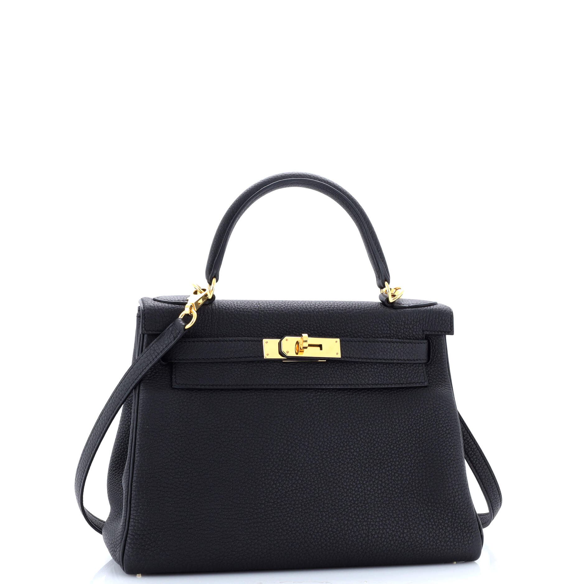 Pre-Owned Hermes Kelly Handbag Black Togo with Gold Hardware 28, Alternate, color, 