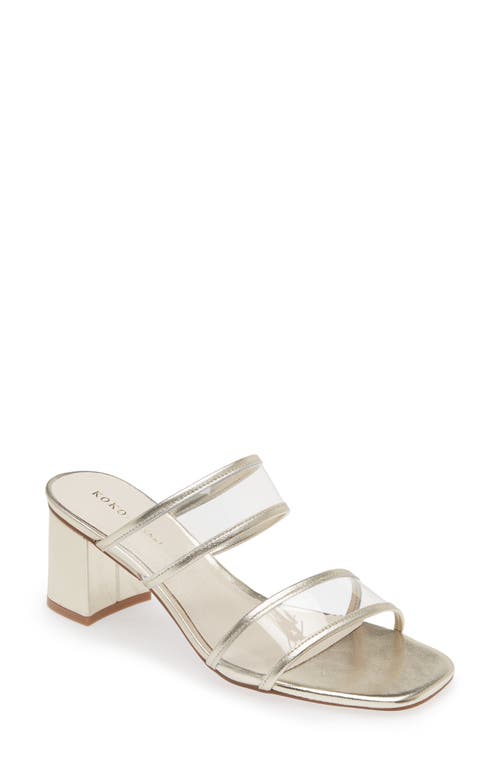 KOKO + PALENKI Ghost Slide Sandal in Gold Leather