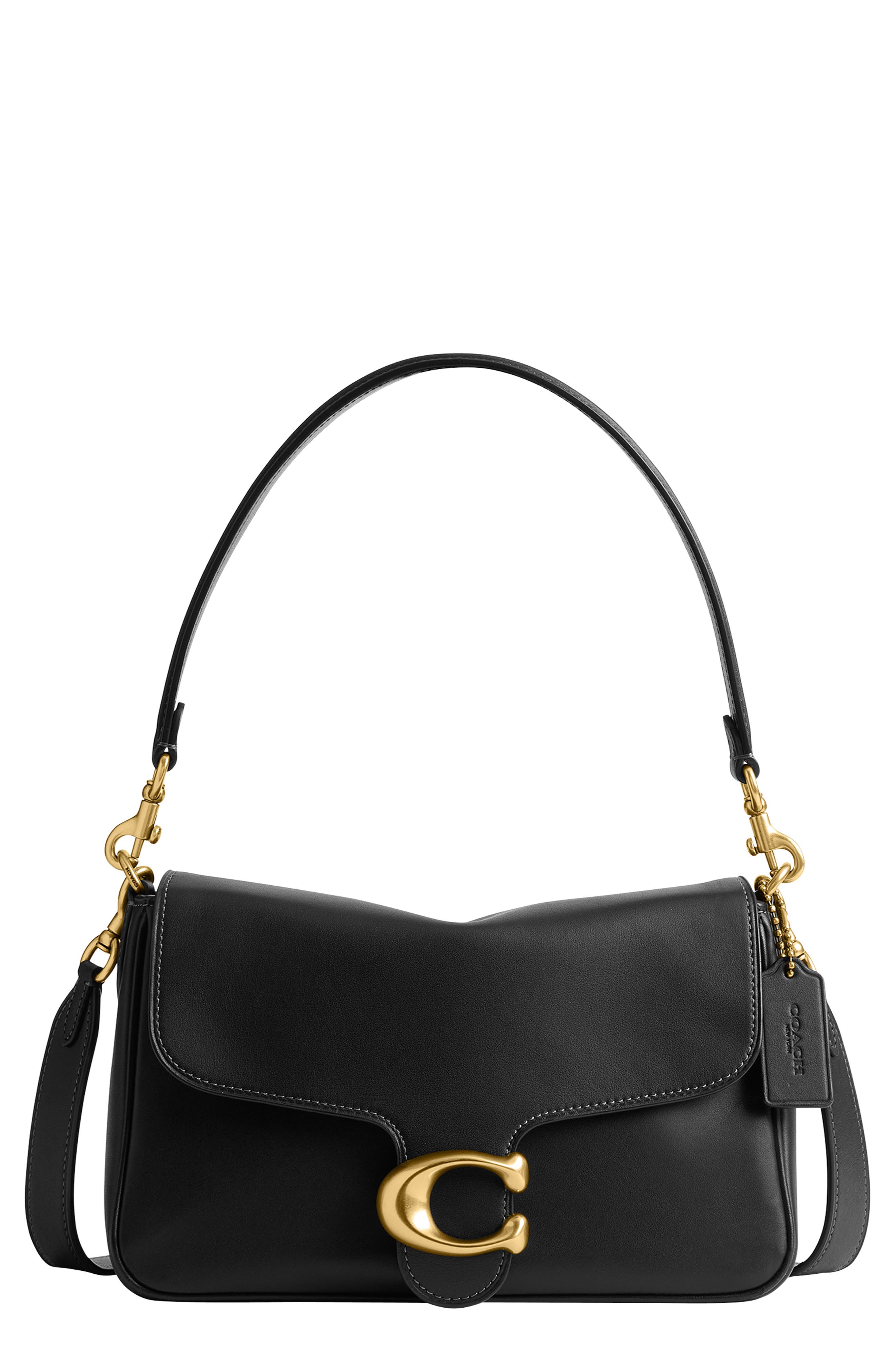 COACH Tabby Soft Leather Shoulder Bag, Main, color, B4/Black