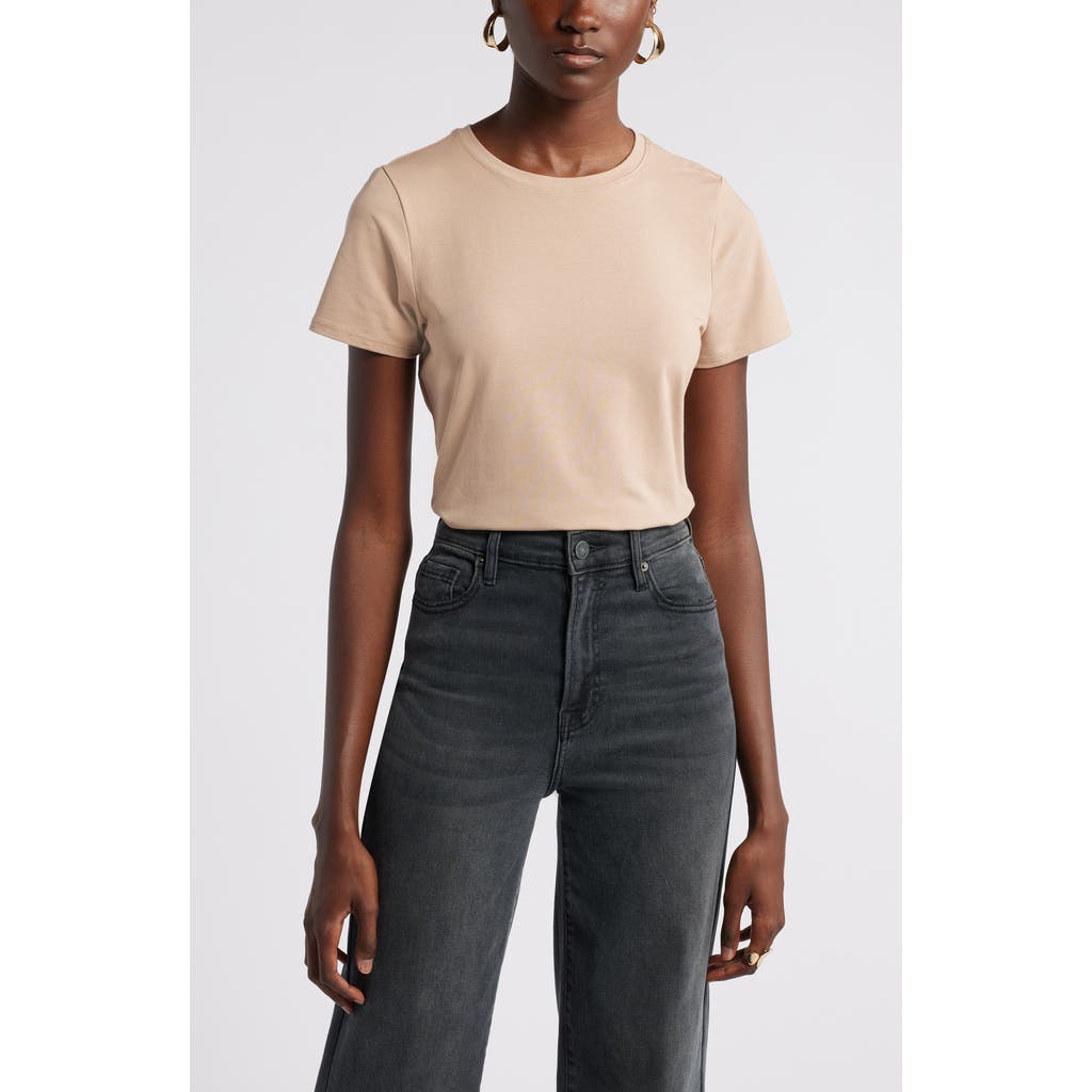 Nordstrom Pima Cotton Blend Crewneck T-shirt In Neutral