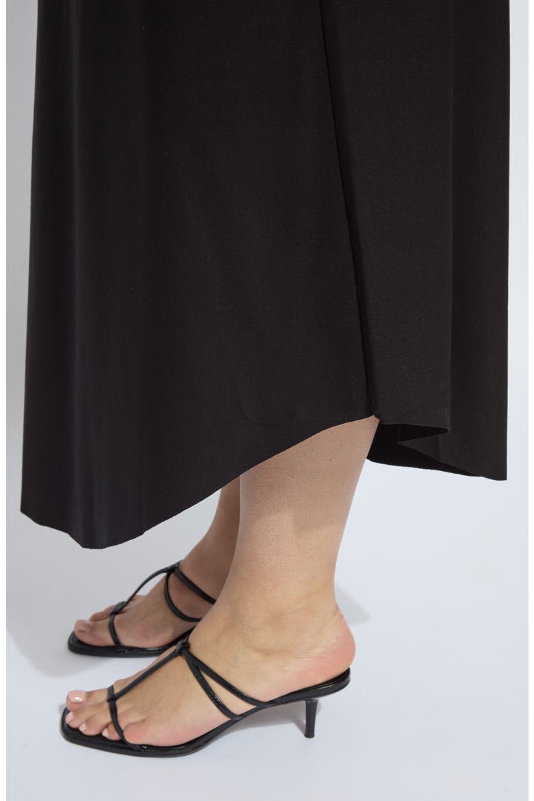 'Lyssentials A-Line Ponte Midi Skirt, Alternate, color, BLACK