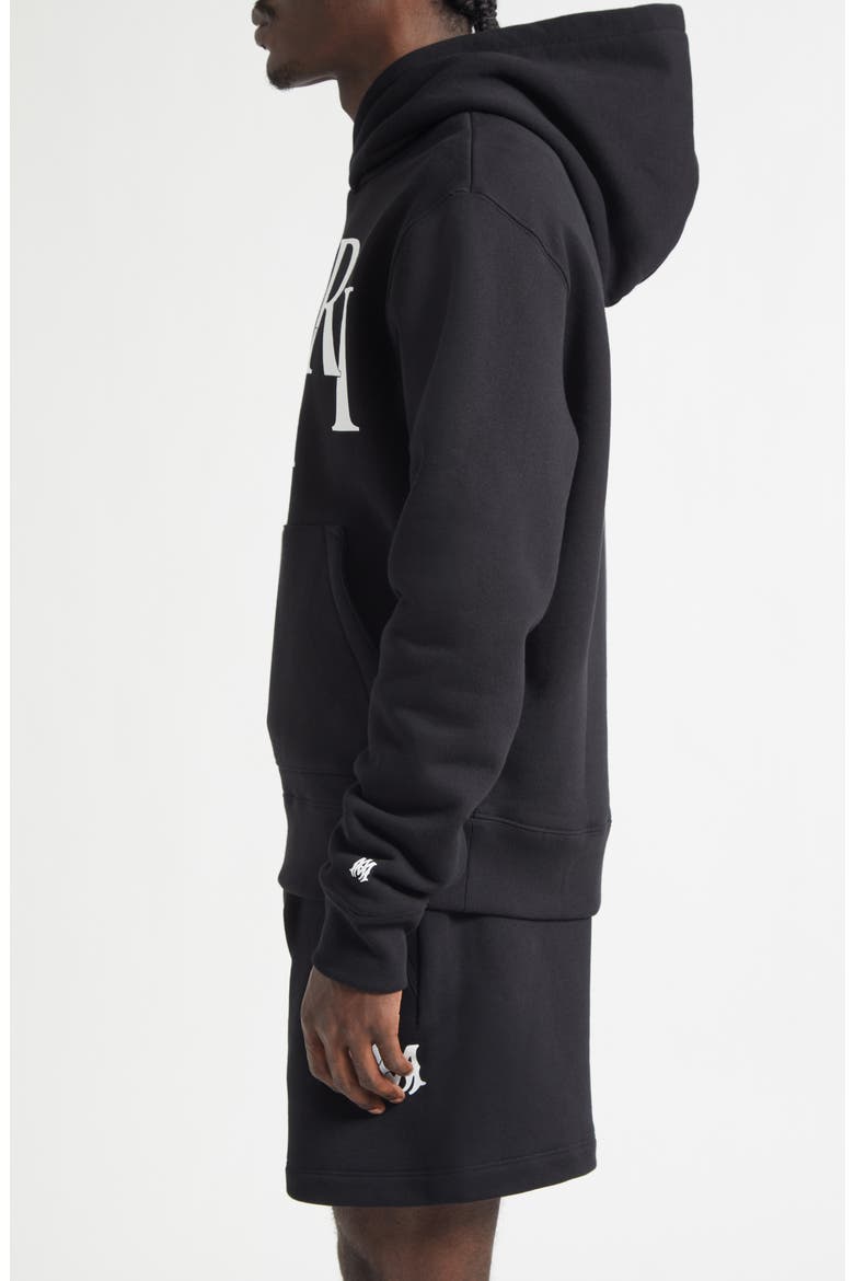 Staggered Logo Graphic Hoodie, Alternate, color, BLACK