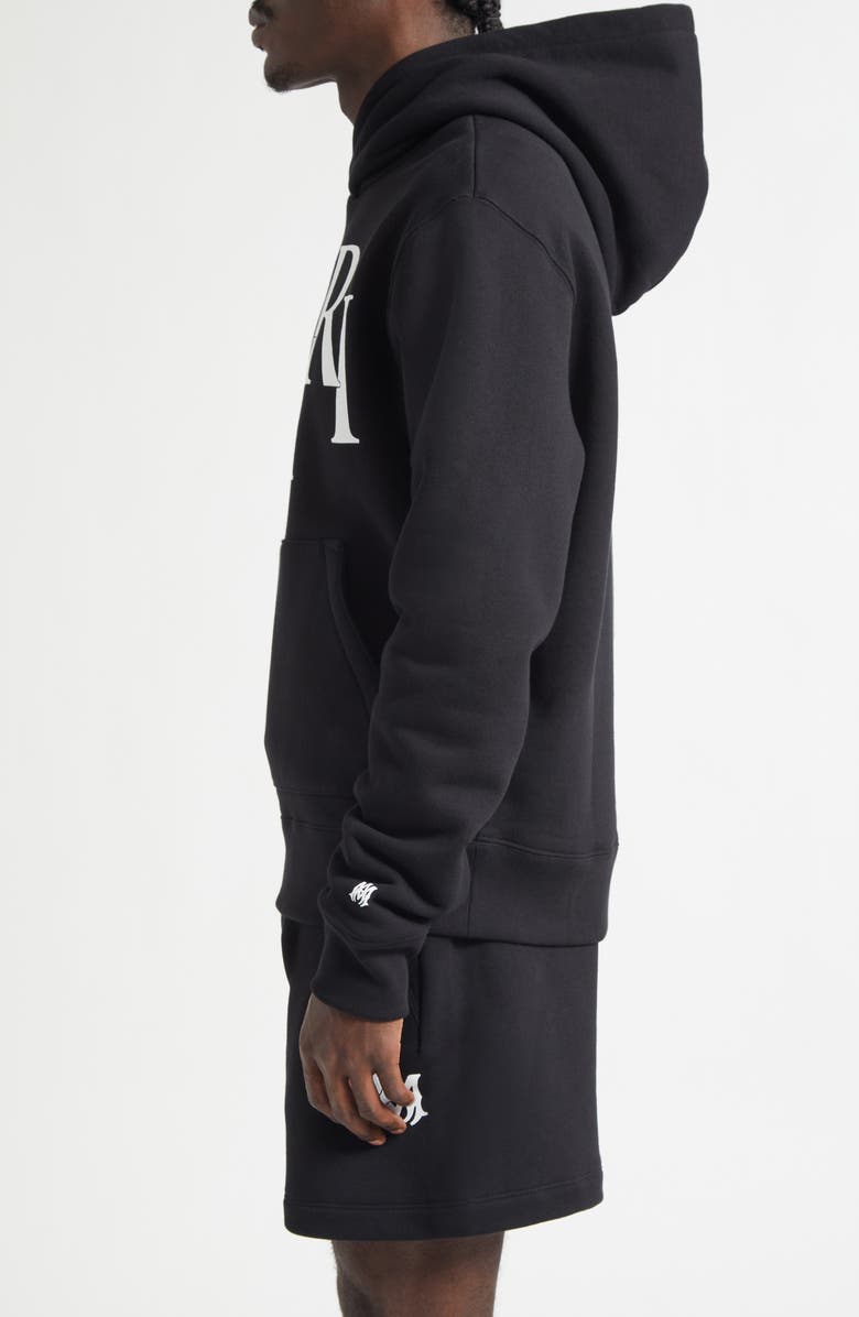 AMIRI Staggered Logo Graphic Hoodie, Alternate, color, Black