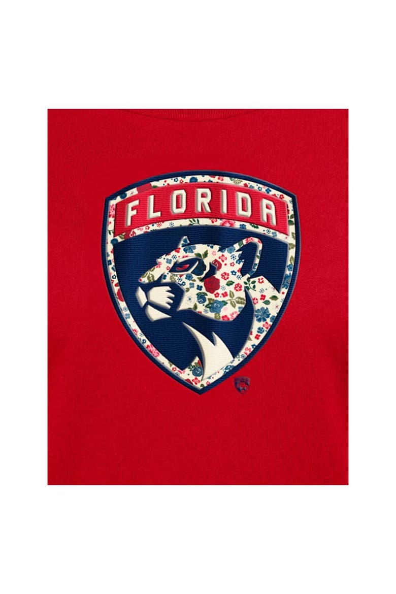 Women's New Era  Red Florida Panthers Glam Game Floral T-Shirt, Alternate, color, Red