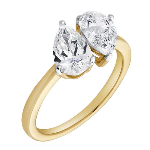 LUVMYJEWELRY LUVMYJEWELRY TWIN FLAMES 14K GOLD PEAR CUT LAB GROWN DIAMOND TOI ET MOI RING