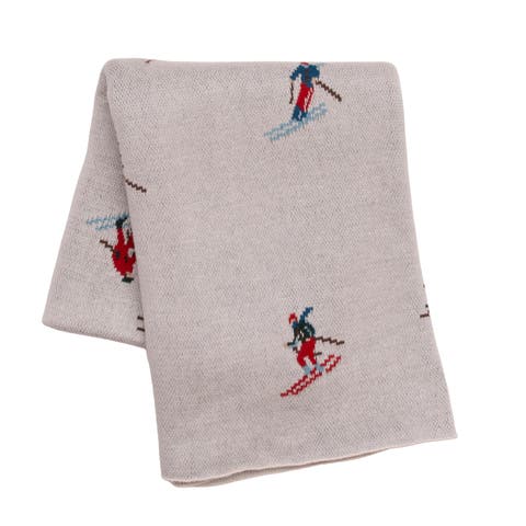 Alpine Skiers Winter Sports Christmas Woven Throw Blanket