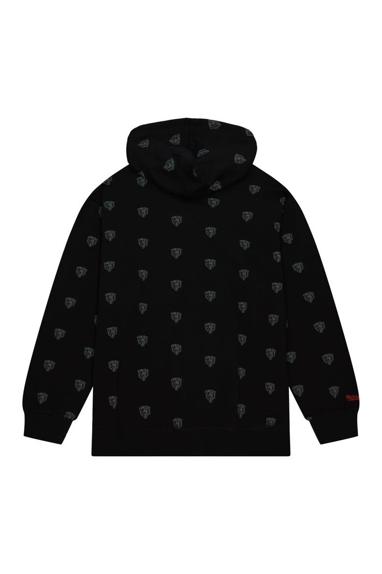 Men's Mitchell & Ness Black Chicago Bears Allover Print Fleece Pullover Hoodie, Alternate, color, Black