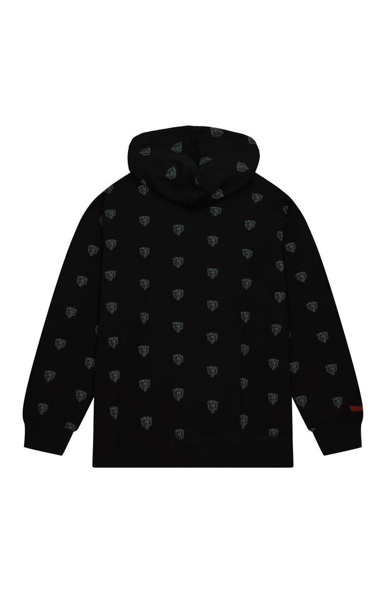 Mitchell & Ness Men's Mitchell & Ness Black Chicago Bears Allover Print Fleece Pullover Hoodie, Alternate, color,