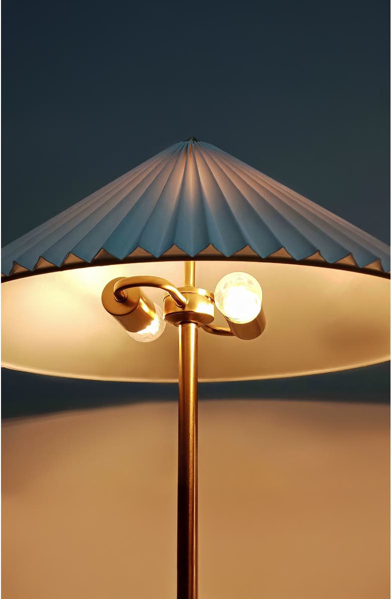 Brightech Sienna 62" LED Gold Floor Lamp with Pleated Fabric Shade, Bulbs Included, Alternate, color, 